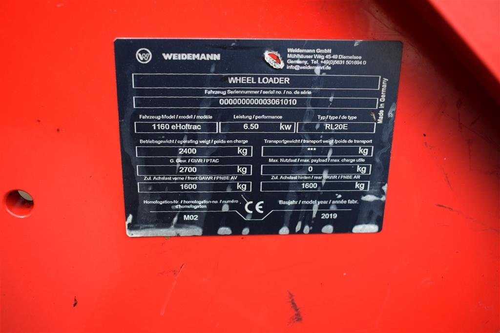 Kompaktlader типа Weidemann  1160 e-hoftrac el maskine, Gebrauchtmaschine в Fredensborg (Фотография 24)