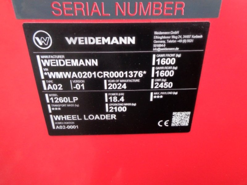 Kompaktlader tip Weidemann  1260 LP  Klar til levering., Gebrauchtmaschine in Gram (Poză 24)
