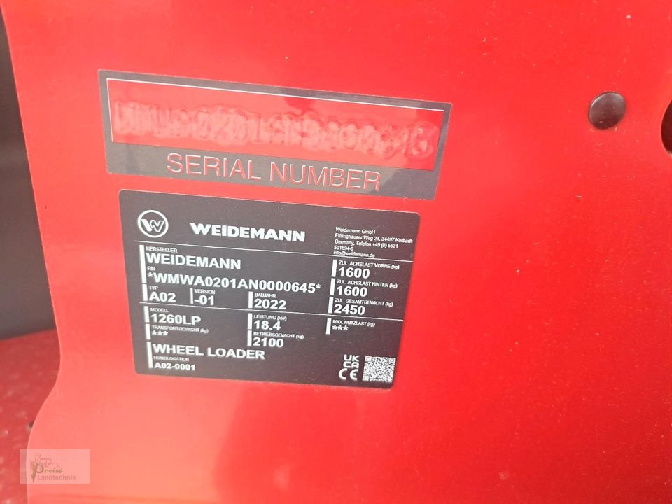 Kompaktlader des Typs Weidemann  1260LP, Neumaschine in Bad Kötzting (Bild 5)