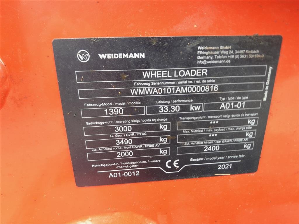 Kompaktlader of the type Weidemann  1390, Gebrauchtmaschine in Gudbjerg (Picture 13)