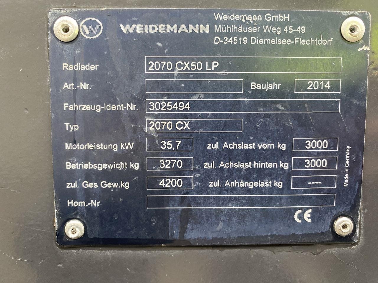 Kompaktlader типа Weidemann  2070, Gebrauchtmaschine в Skive (Фотография 12)