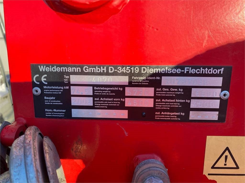 Kompaktlader типа Weidemann  4070, Gebrauchtmaschine в Vojens (Фотография 8)