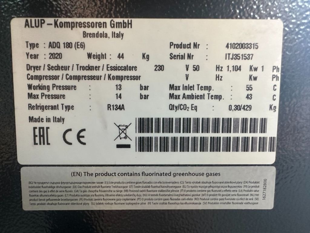 Kompressor tip Alup ADQ 180 Luchtdroger 3000 L / min 14 Bar Air Dryer, Gebrauchtmaschine in VEEN (Poză 3)