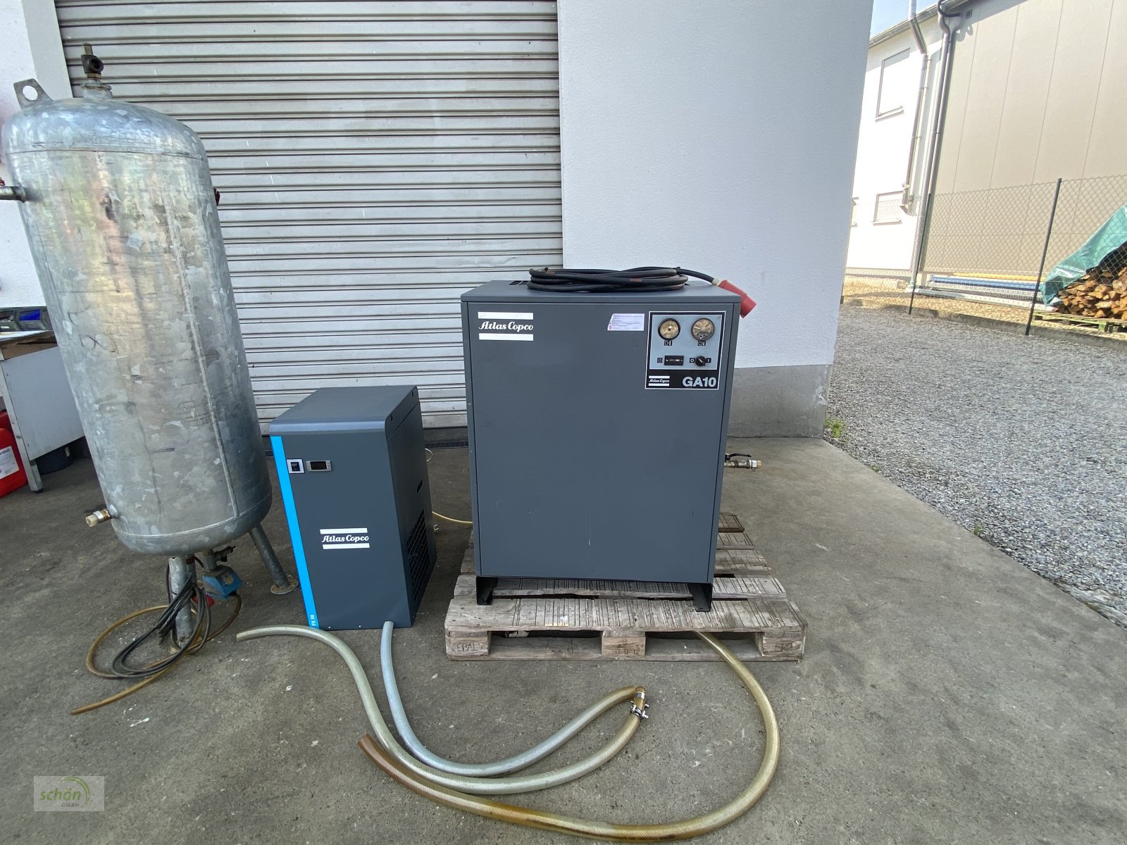 Kompressor van het type Atlas Copco GA10 Kompressor mit FX50 Kältetrockner und Kessel, Gebrauchtmaschine in Burgrieden (Foto 1)