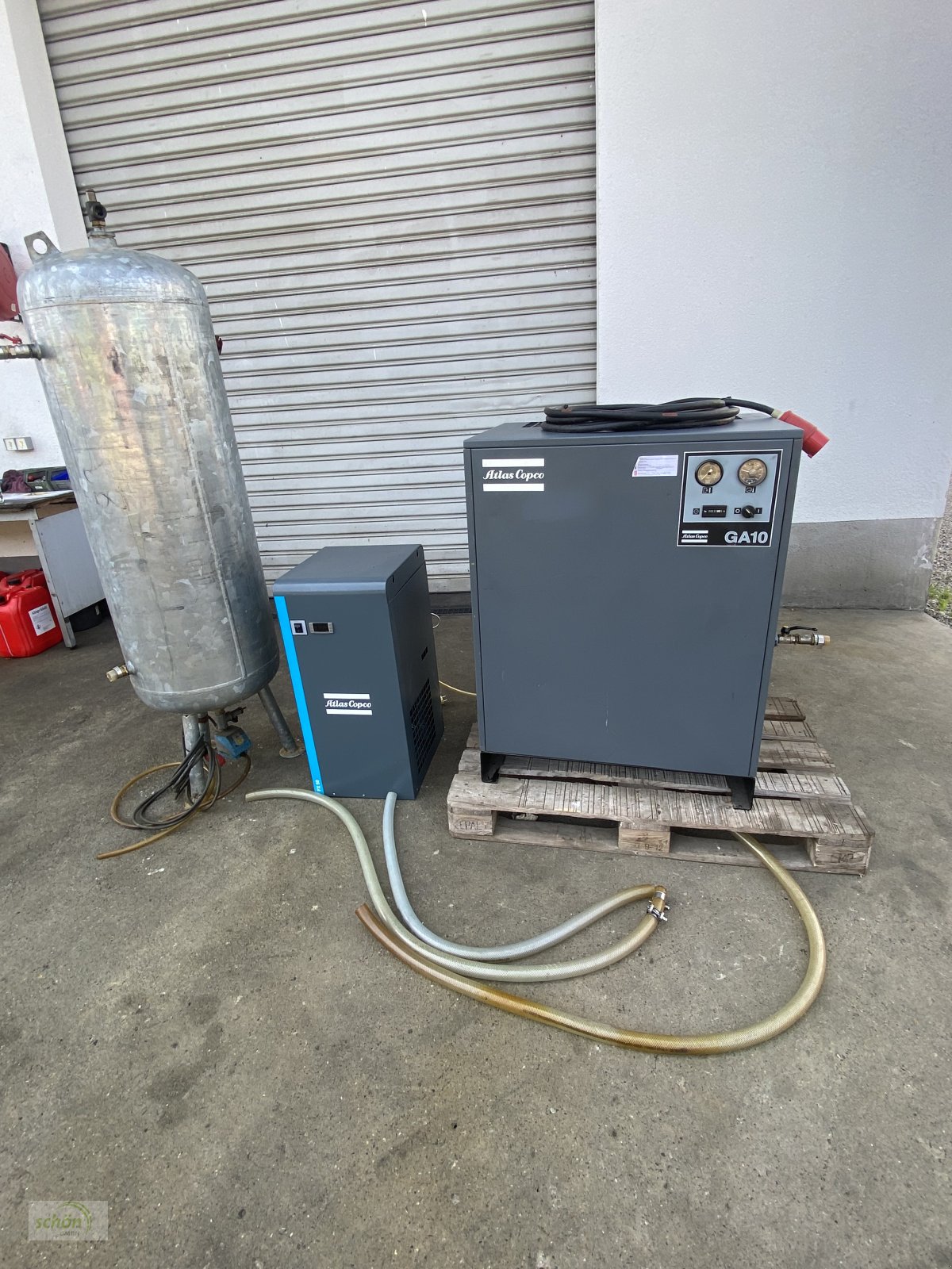 Kompressor van het type Atlas Copco GA10 Kompressor mit FX50 Kältetrockner und Kessel, Gebrauchtmaschine in Burgrieden (Foto 2)