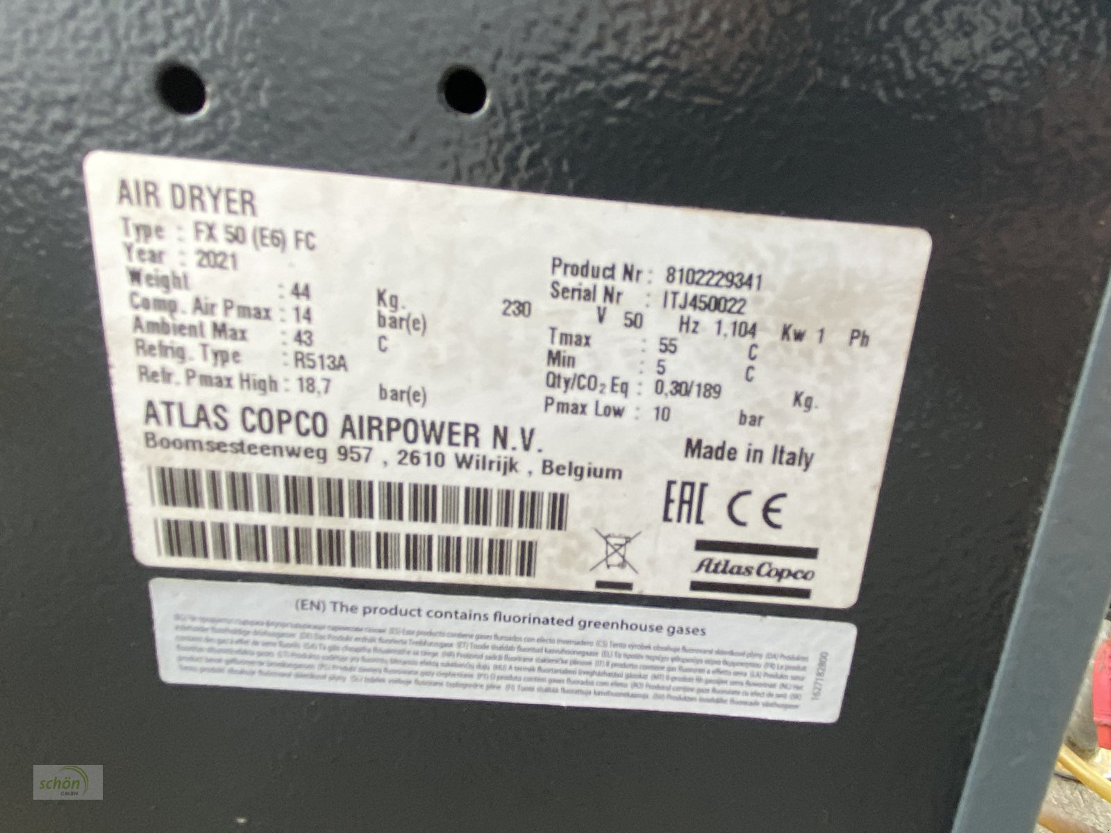 Kompressor van het type Atlas Copco GA10 Kompressor mit FX50 Kältetrockner und Kessel, Gebrauchtmaschine in Burgrieden (Foto 10)
