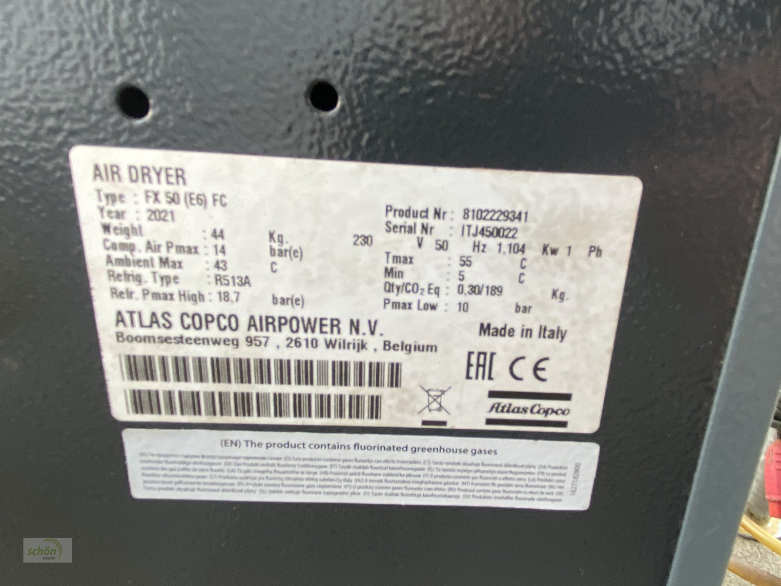 Kompressor van het type Atlas Copco GA10 Kompressor mit FX50 Kältetrockner und Kessel, Gebrauchtmaschine in Burgrieden (Foto 11)