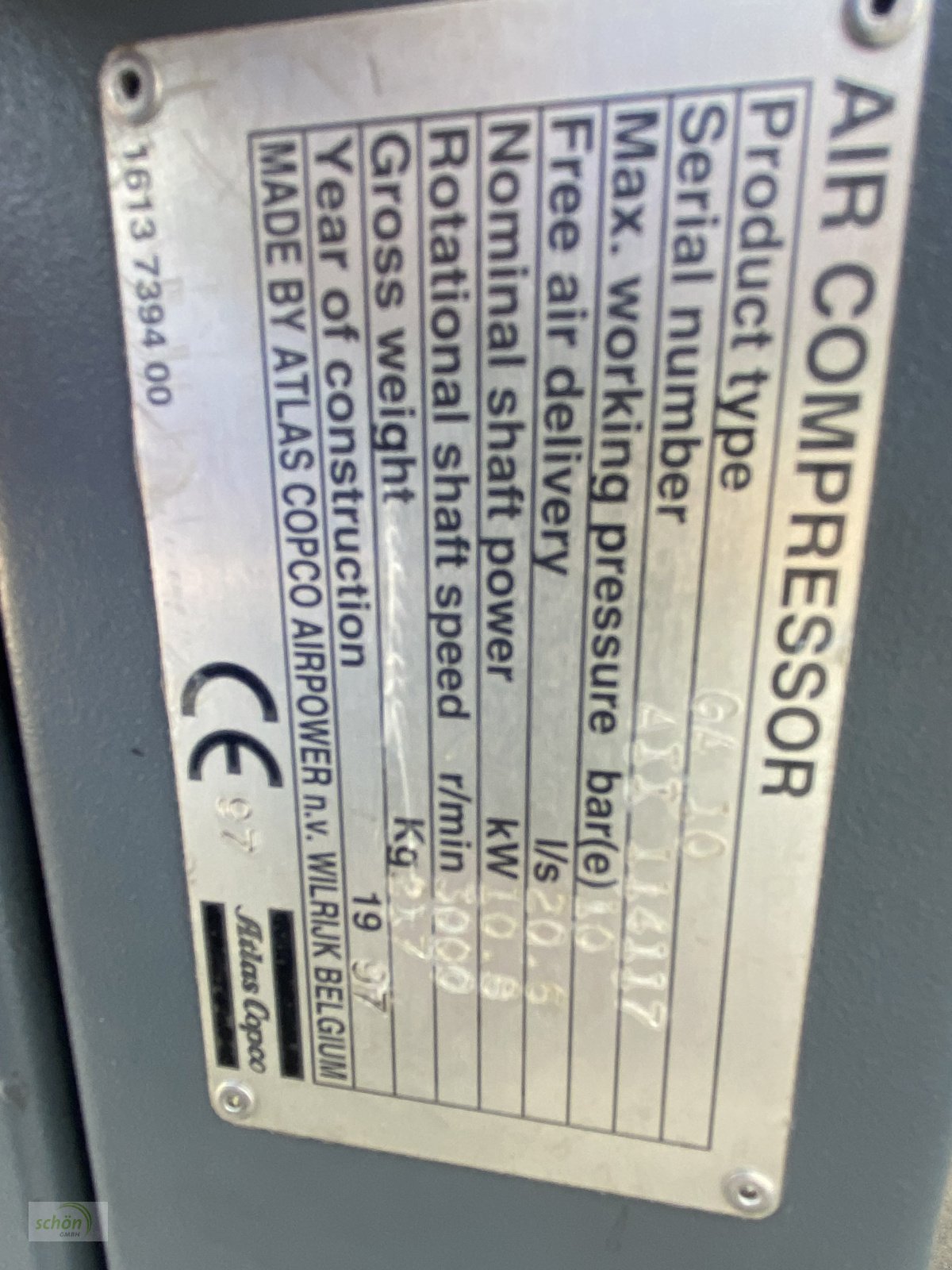 Kompressor van het type Atlas Copco GA10 Kompressor mit FX50 Kältetrockner und Kessel, Gebrauchtmaschine in Burgrieden (Foto 22)