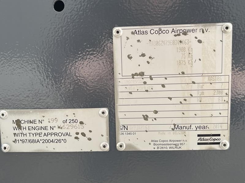 Kompressor от тип Atlas Copco XAS 186 DD - N, Gebrauchtmaschine в Waregem (Снимка 7)