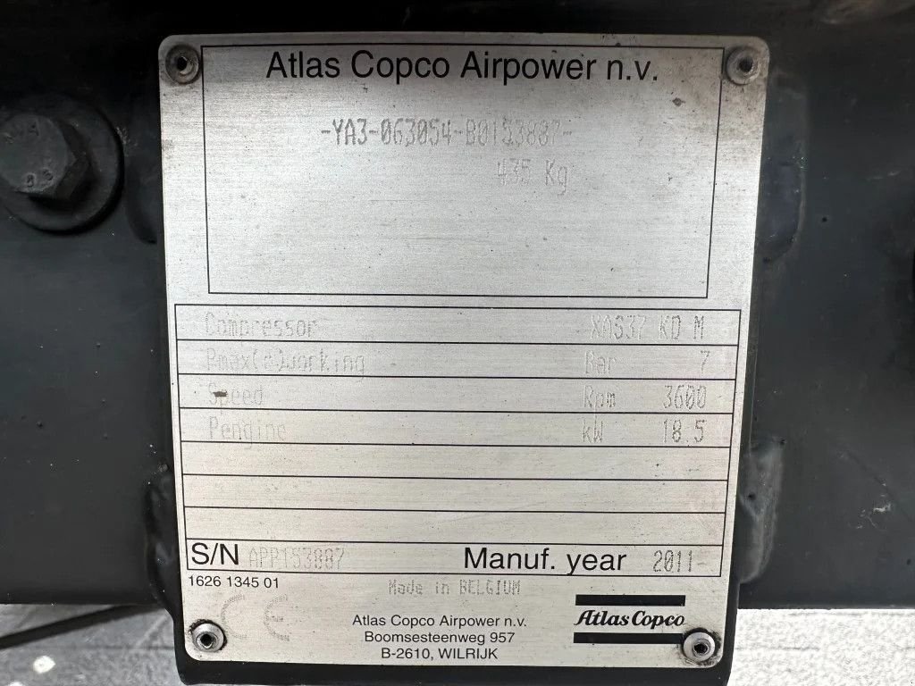 Kompressor tip Atlas Copco XAS 37 Kubota 2 m3 / min 7 Bar Mobiele Silent Diesel Compressor, Gebrauchtmaschine in VEEN (Poză 3)