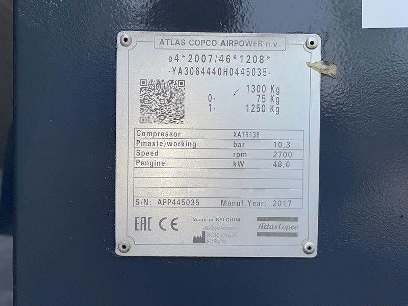 Kompressor tip Atlas Copco XATS 138 KD - N, Gebrauchtmaschine in Waregem (Poză 5)