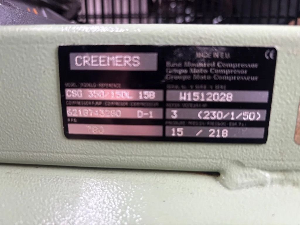 Kompressor от тип Creemers Compressor gebruikte csg350 / 150l luchtcompressor 230v 150l, Gebrauchtmaschine в Ameide (Снимка 4)