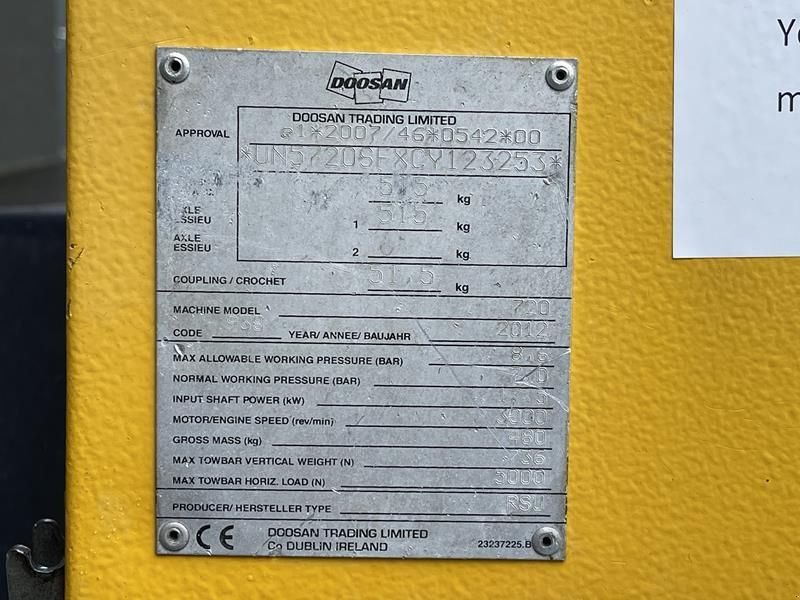 Kompressor of the type Doosan 7 / 20, Gebrauchtmaschine in Waregem (Picture 7)