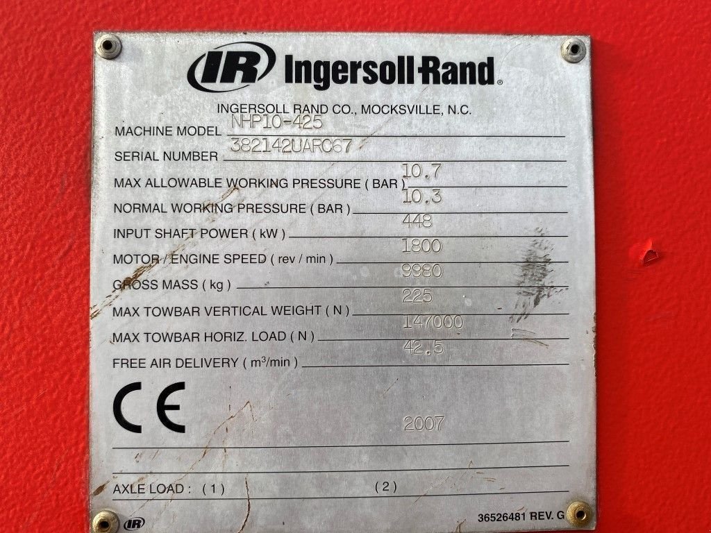 Kompressor a típus Ingersoll Rand NHP10-425 Cummins 42.5 m3 / min 10.7 Bar Silent Diesel Compresso, Gebrauchtmaschine ekkor: VEEN (Kép 4)