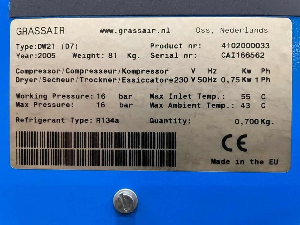 Kompressor typu Sonstige Grassair DW 21 Luchtdroger 3600 L / min 16 Bar Air Dryer, Gebrauchtmaschine w VEEN (Zdjęcie 3)
