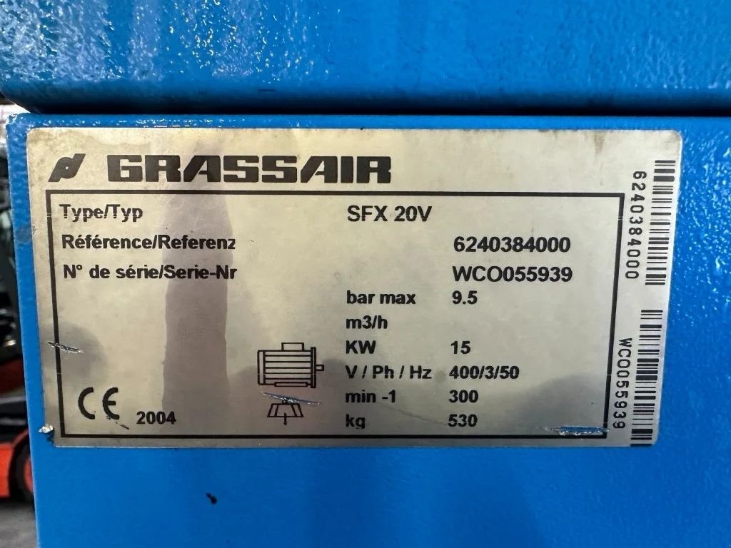 Kompressor типа Sonstige Grassair SFX 20V Elektrische Schroefcompressor 15 kW 2200 L / min 9.5 Bar, Gebrauchtmaschine в VEEN (Фотография 4)
