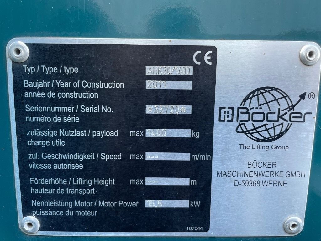 Kran tip Sonstige B&ouml;cker AHK 30/1400, Gebrauchtmaschine in WIJCHEN (Poză 3)