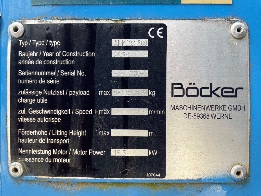 Kran des Typs Sonstige B&ouml;cker AHK 30/1500, Gebrauchtmaschine in WIJCHEN (Bild 3)