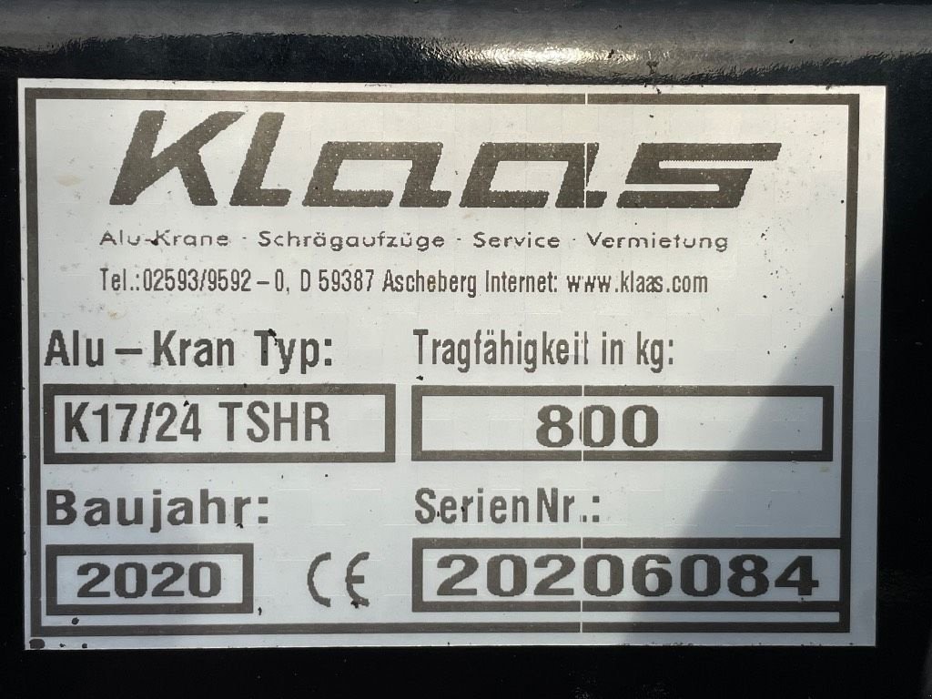 Kran tipa Sonstige Klaas K 17-24 TSHR, Gebrauchtmaschine u WIJCHEN (Slika 3)
