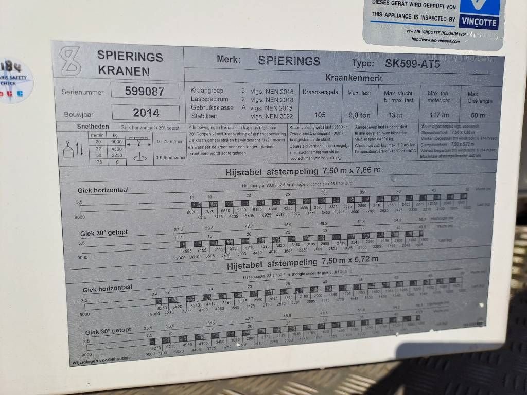 Kran typu Spierings SK599AT5, Gebrauchtmaschine v Stabroek (Obrázek 11)