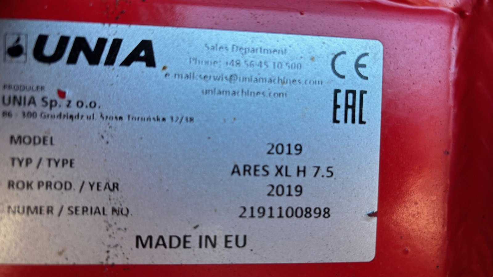 Kreiselegge typu Unia Ares XL Ares XL H 7,5, Gebrauchtmaschine v Sakskøbing (Obrázek 3)