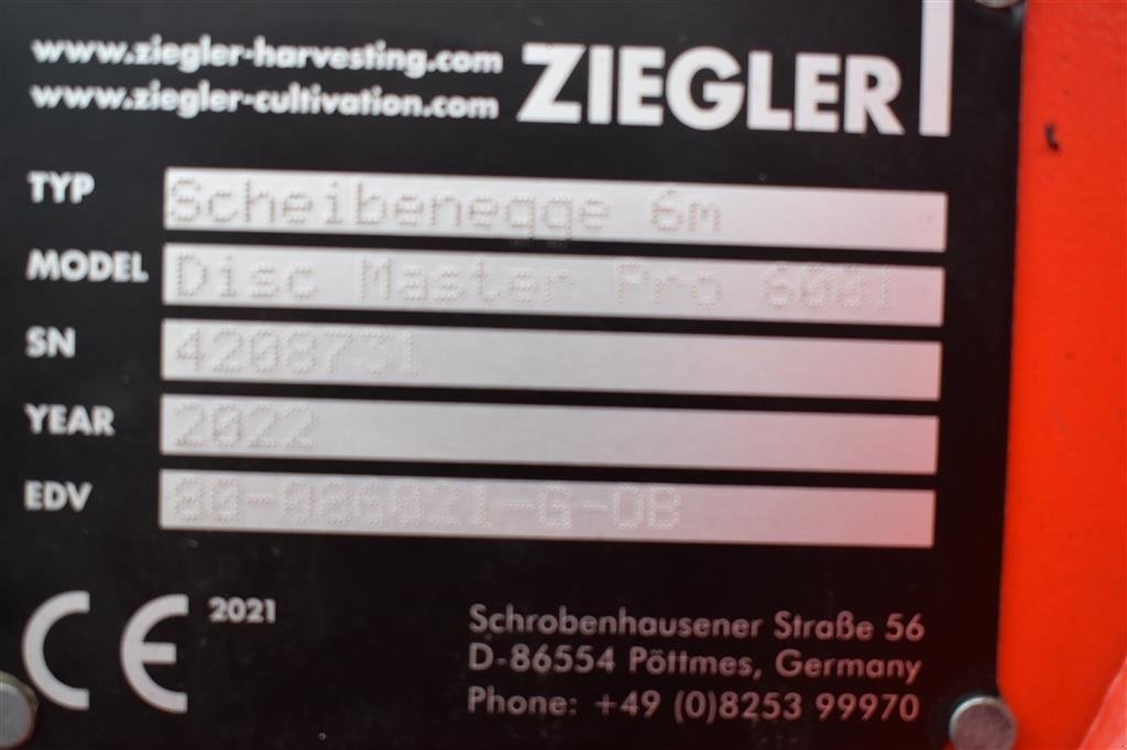 Kreiselegge tipa Ziegler Disc Master Pro 6001, Gebrauchtmaschine u Grindsted (Slika 6)