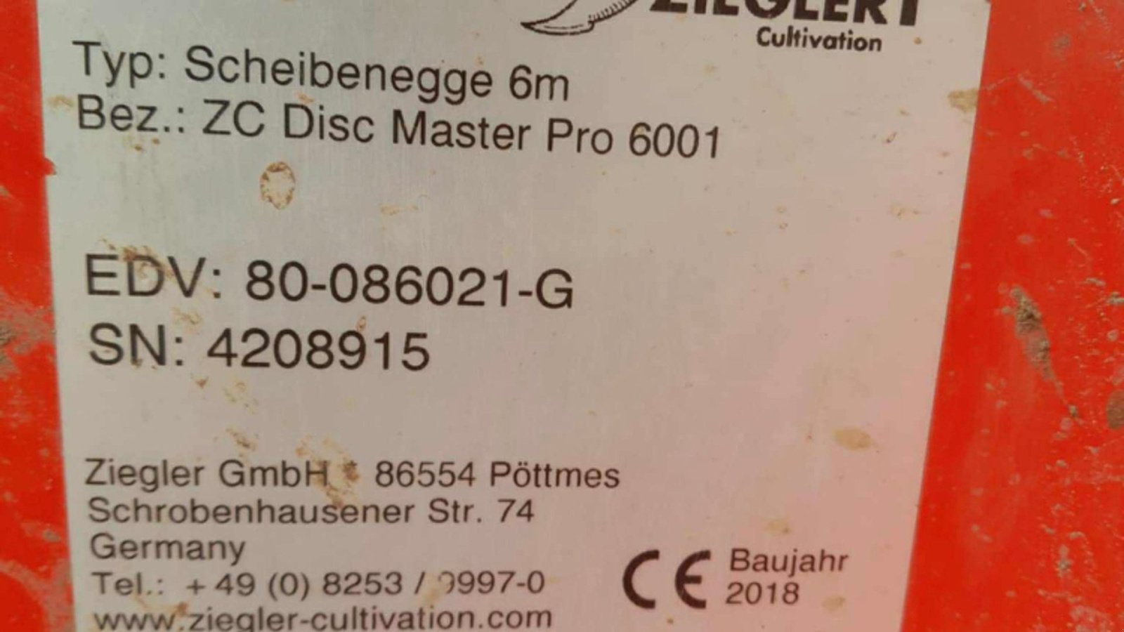 Kreiselegge des Typs Ziegler Disc Master Pro 6001, Gebrauchtmaschine in Glamsbjerg (Bild 13)