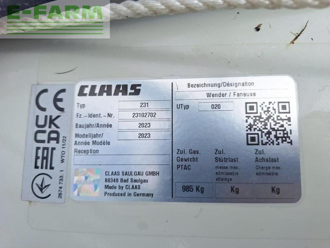 Kreiselheuer typu CLAAS volto 80 kreiselheuer, Gebrauchtmaschine v SANKT MARIENKIRCHEN BEI SCHÄRDING (Obrázek 10)