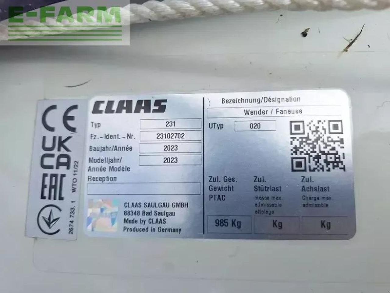 Kreiselheuer tip CLAAS volto 80 kreiselheuer, Gebrauchtmaschine in SANKT MARIENKIRCHEN BEI SCHÄRDING (Poză 10)