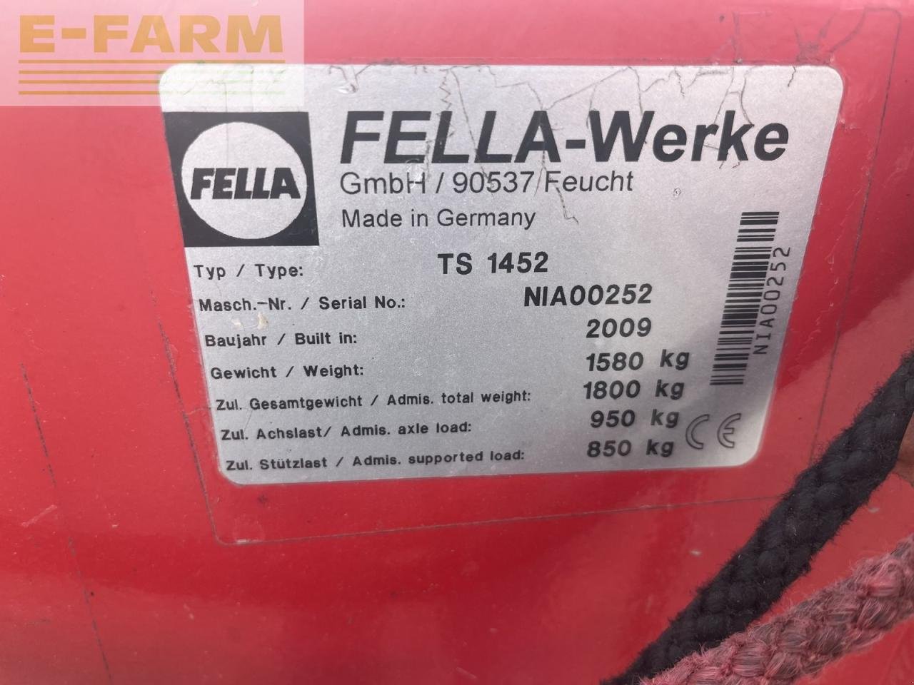 Kreiselheuer Türe ait Fella ts 1452, Gebrauchtmaschine içinde ST. PÖLTEN (resim 5)