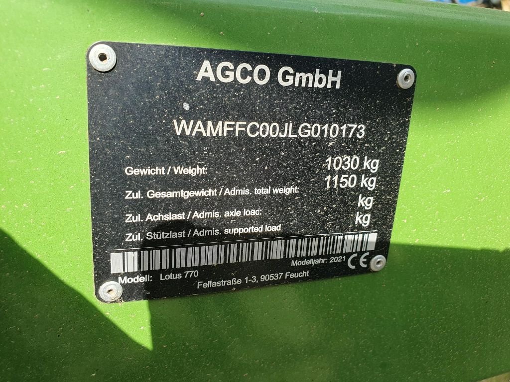 Kreiselheuer Türe ait Fendt LOTUS 770, Gebrauchtmaschine içinde DOMFRONT (resim 5)