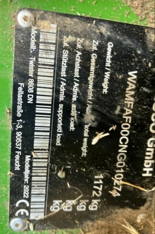 Kreiselheuer Türe ait Fendt TWISTER 8608 DN, Gebrauchtmaschine içinde Hauteroche (resim 6)