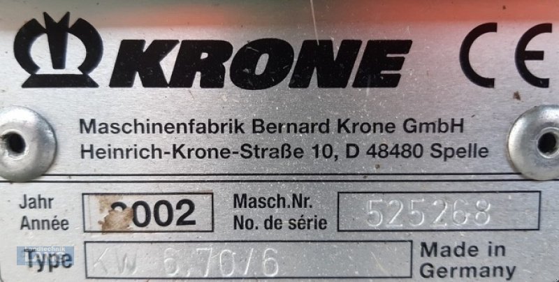 Kreiselheuer typu Krone KW 6.70/6, Gebrauchtmaschine v Rottenburg (Obrázek 5)
