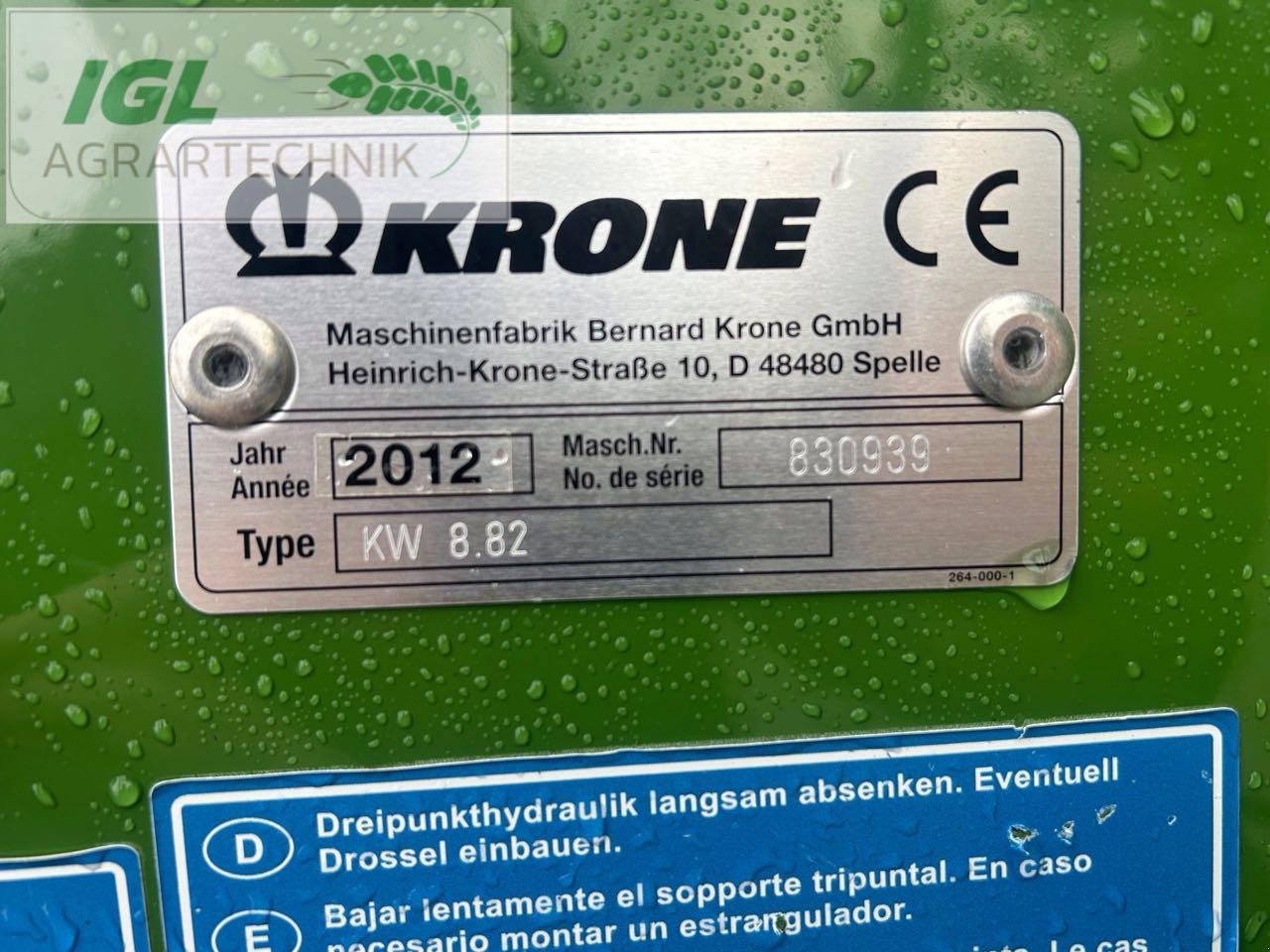 Kreiselheuer типа Krone KW 8.82/8, Gebrauchtmaschine в Nabburg (Фотография 7)