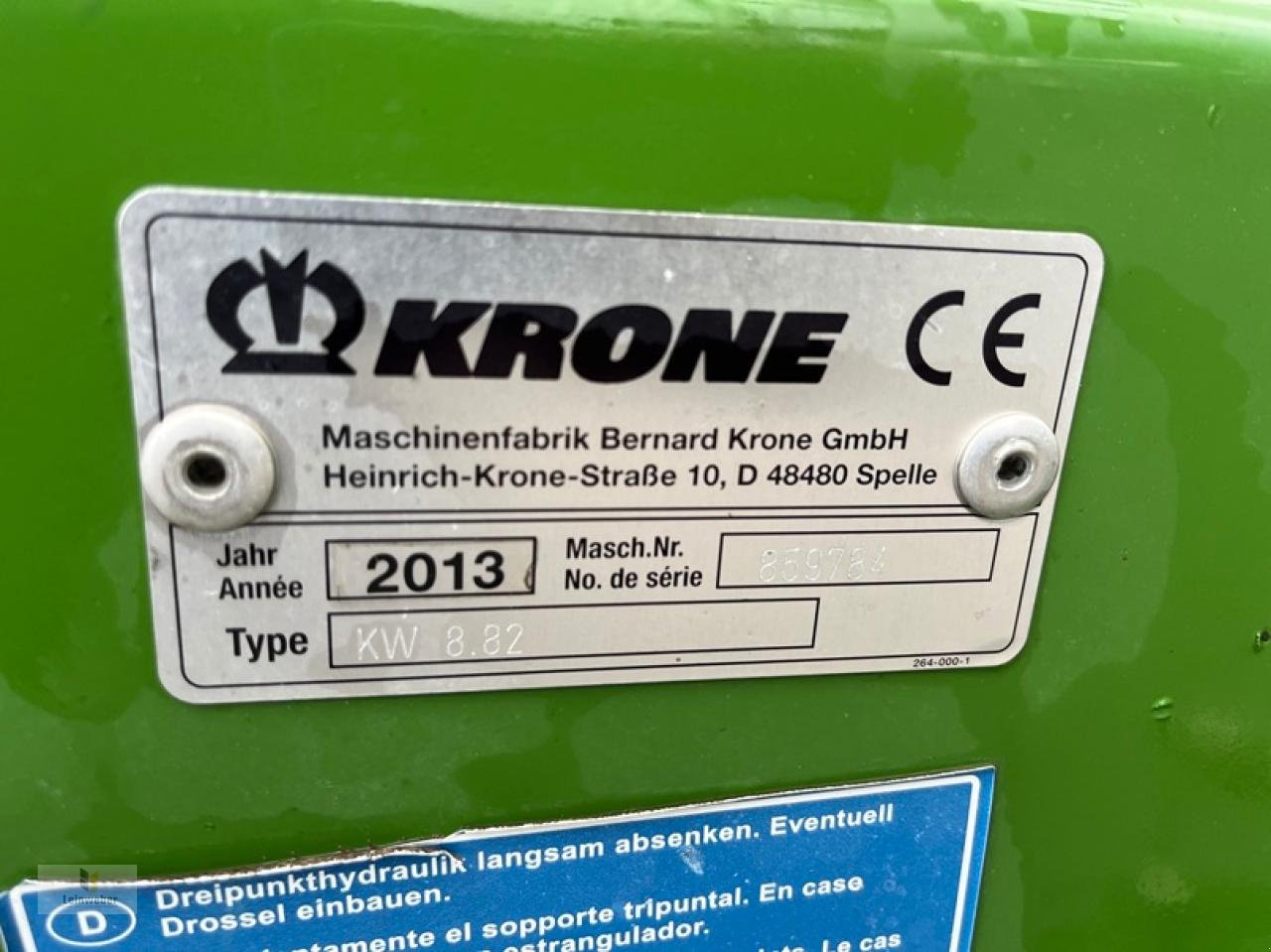 Kreiselheuer des Typs Krone KW 8.82/8, Gebrauchtmaschine in Neuhof - Dorfborn (Bild 6)