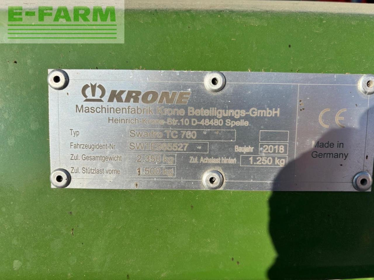 Kreiselheuer типа Krone swadro tc 760, Gebrauchtmaschine в ST. PÖLTEN (Фотография 5)