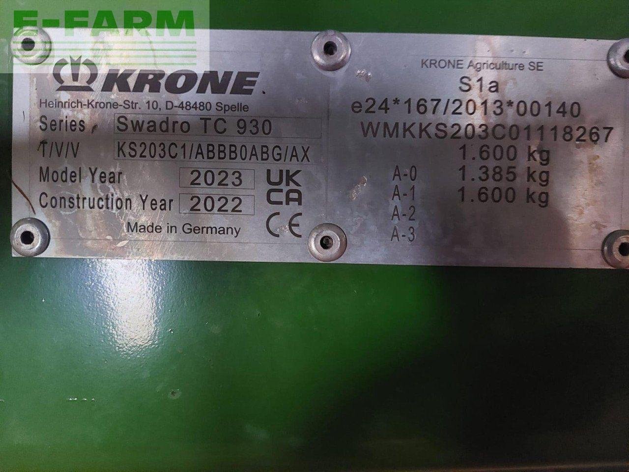 Kreiselheuer of the type Krone USED TC930, Gebrauchtmaschine in CARLISLE (Picture 7)
