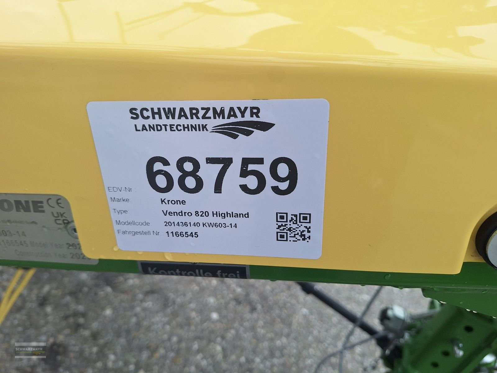 Kreiselheuer Türe ait Krone Vendro 820 Highland, Neumaschine içinde Gampern (resim 15)