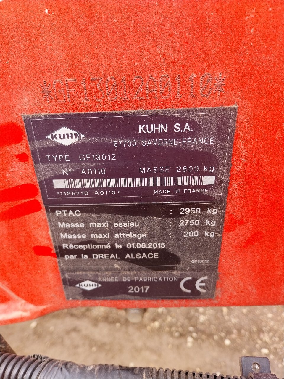 Kreiselheuer Türe ait Kuhn GF 13012 T, Gebrauchtmaschine içinde CREZANCY EN SANCERRE (resim 2)