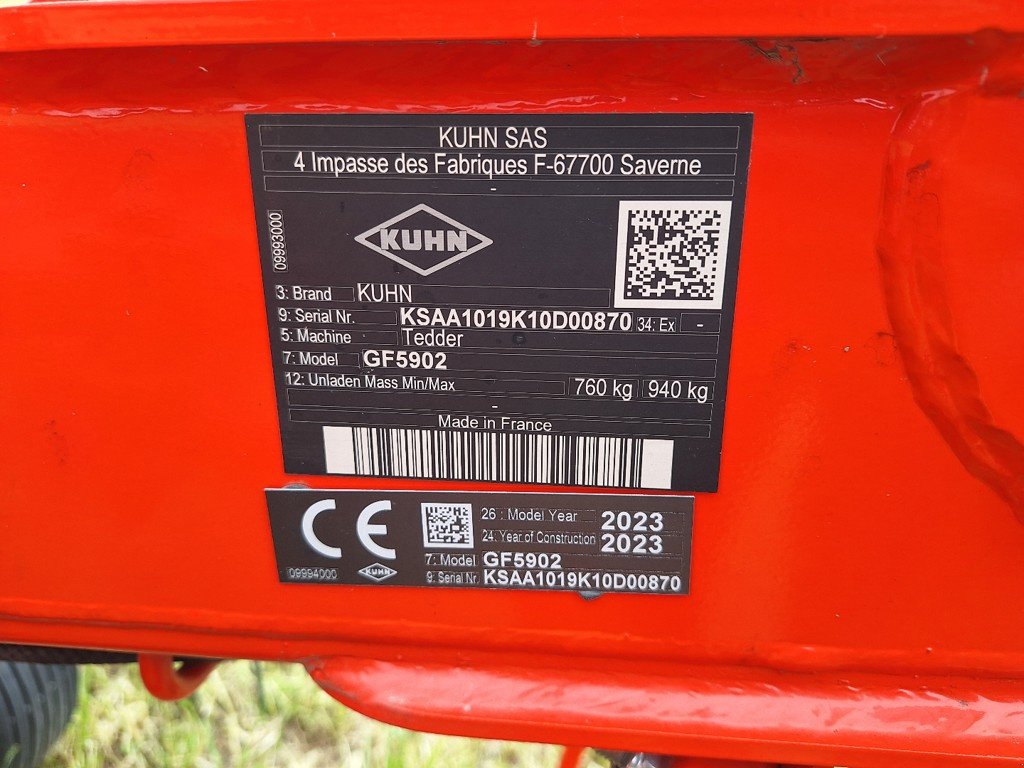 Kreiselheuer Türe ait Kuhn GF 5902 Kreiselheuer, Neumaschine içinde Chur (resim 3)