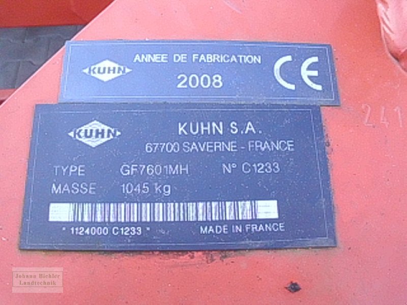 Kreiselheuer типа Kuhn GF 7601, Gebrauchtmaschine в Unterneukirchen (Фотография 5)
