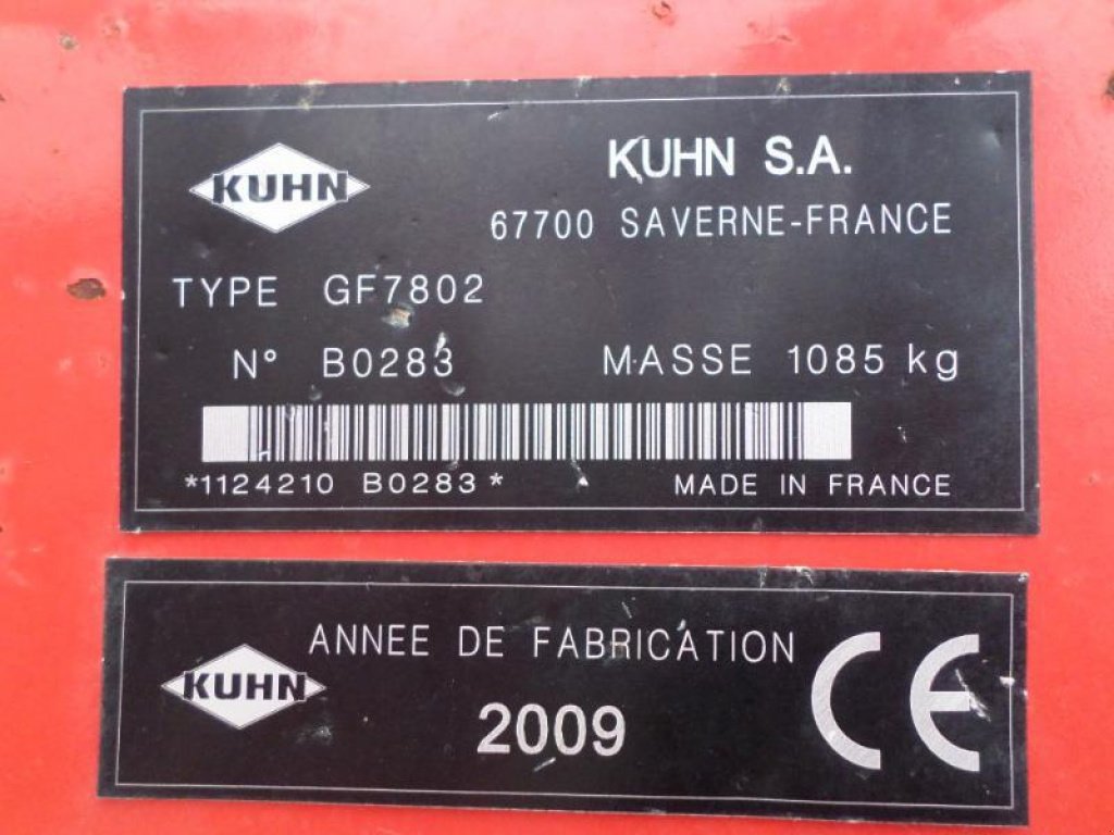 Kreiselheuer typu Kuhn GF 7802, Gebrauchtmaschine w CHAUMESNIL (Zdjęcie 11)