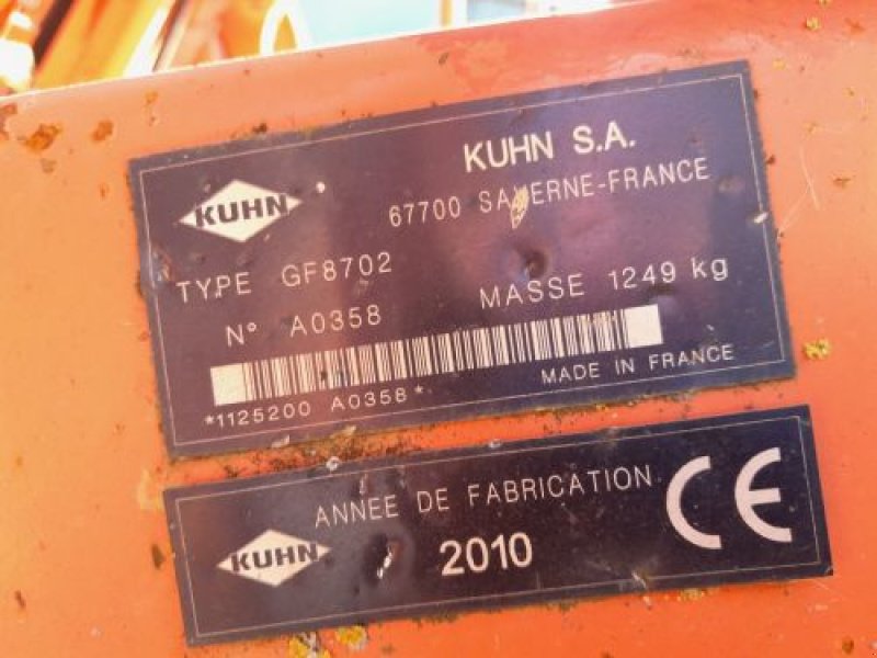 Kreiselheuer типа Kuhn GF 8702, Gebrauchtmaschine в VELAINES (Фотография 5)