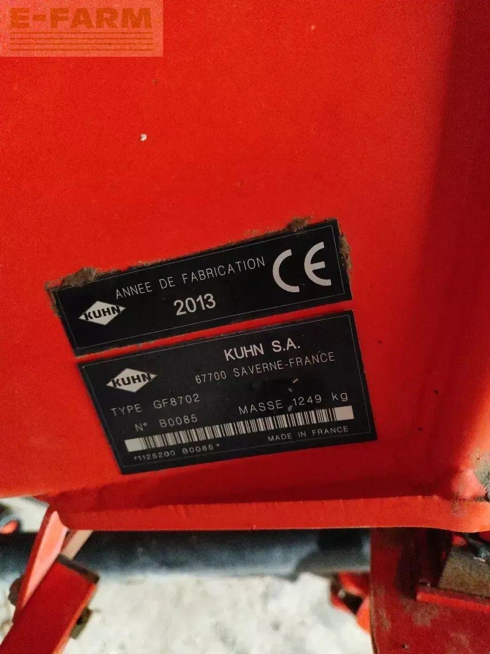 Kreiselheuer типа Kuhn gf 8702, Gebrauchtmaschine в CHAUVONCOURT (Фотография 7)