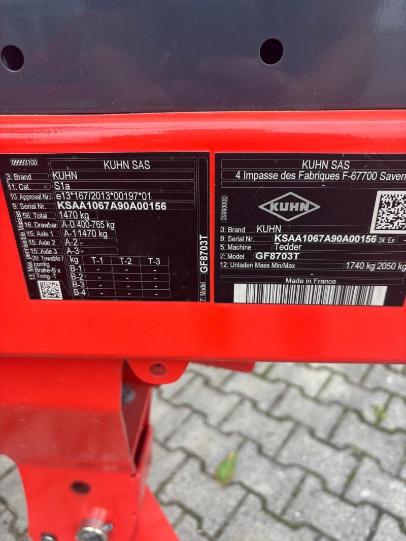 Kreiselheuer Türe ait Kuhn GF 8703 T, Neumaschine içinde Plau am See / OT Klebe (resim 7)