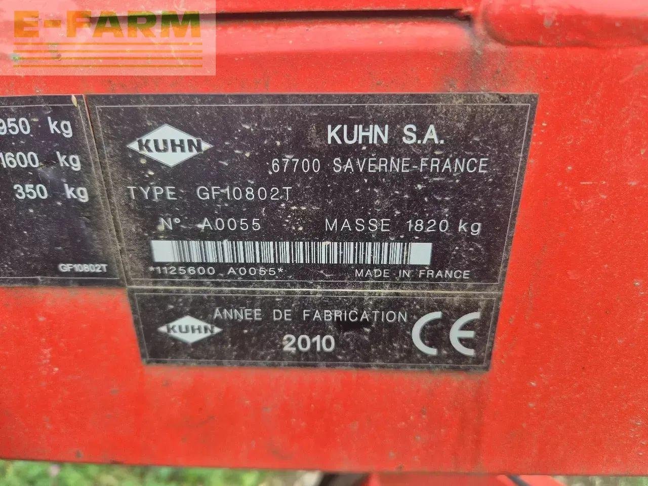 Kreiselheuer Türe ait Kuhn gf10802t, Gebrauchtmaschine içinde CHAUVONCOURT (resim 5)