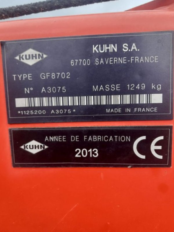 Kreiselheuer Türe ait Kuhn GF8702, Gebrauchtmaschine içinde NUAILLE (resim 7)