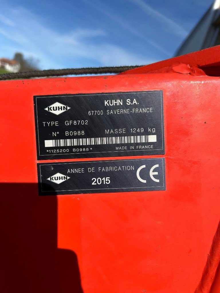 Kreiselheuer Türe ait Kuhn GF8702, Gebrauchtmaschine içinde Domdidier (resim 7)