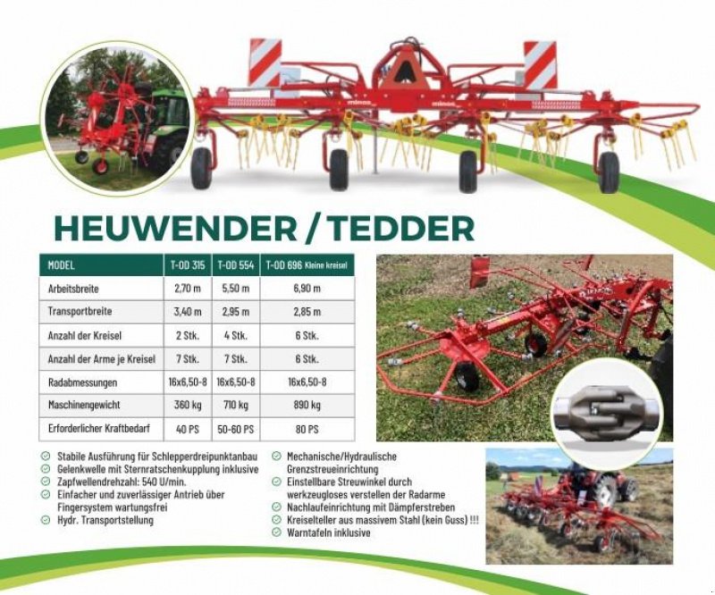 Kreiselheuer des Typs Minos Agri Kreiselheuer/wender T-OD 554 **NEU**, Neumaschine in Münstermaifeld (Bild 15)