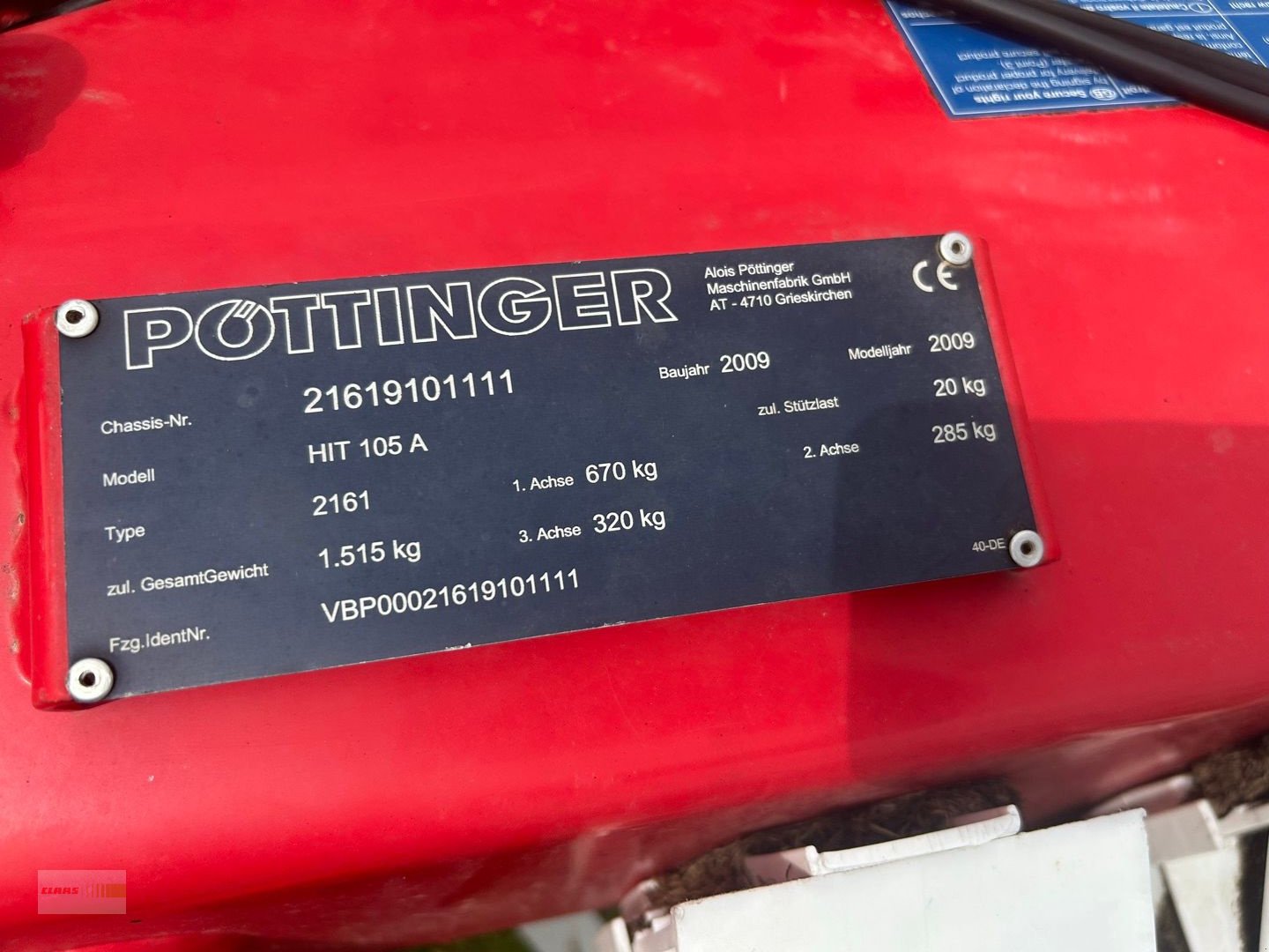 Kreiselheuer του τύπου Pöttinger Hit 105 A, Gebrauchtmaschine σε Oberessendorf-Eberhardzell (Φωτογραφία 3)